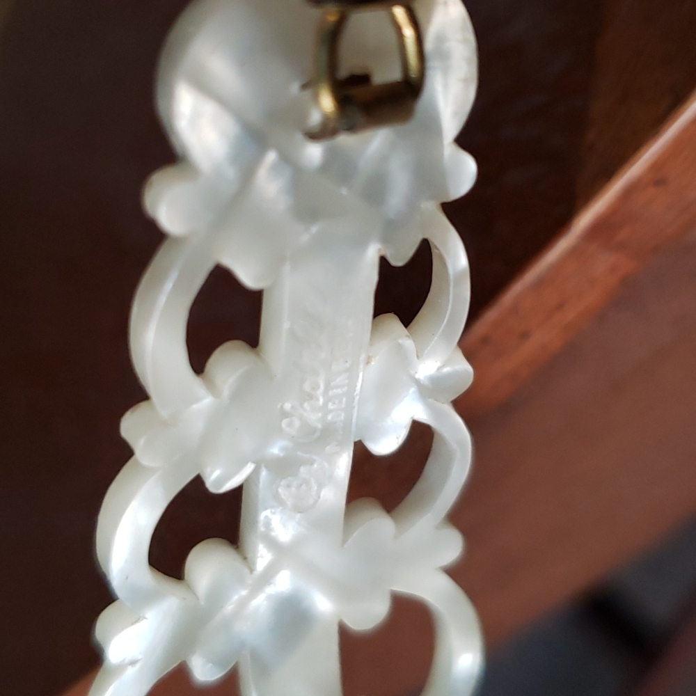 VTG 'by Charles' Mother of Pearl, and crystals hair clip, Belgium - Picture 12 of 12
